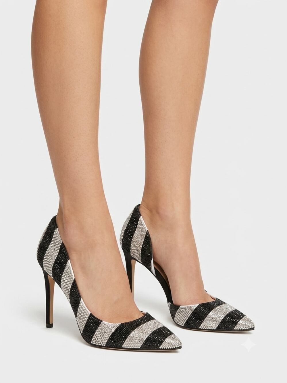 INC International Concepts Women's Kenjay D'Orsay Rhinestone Striped size 9